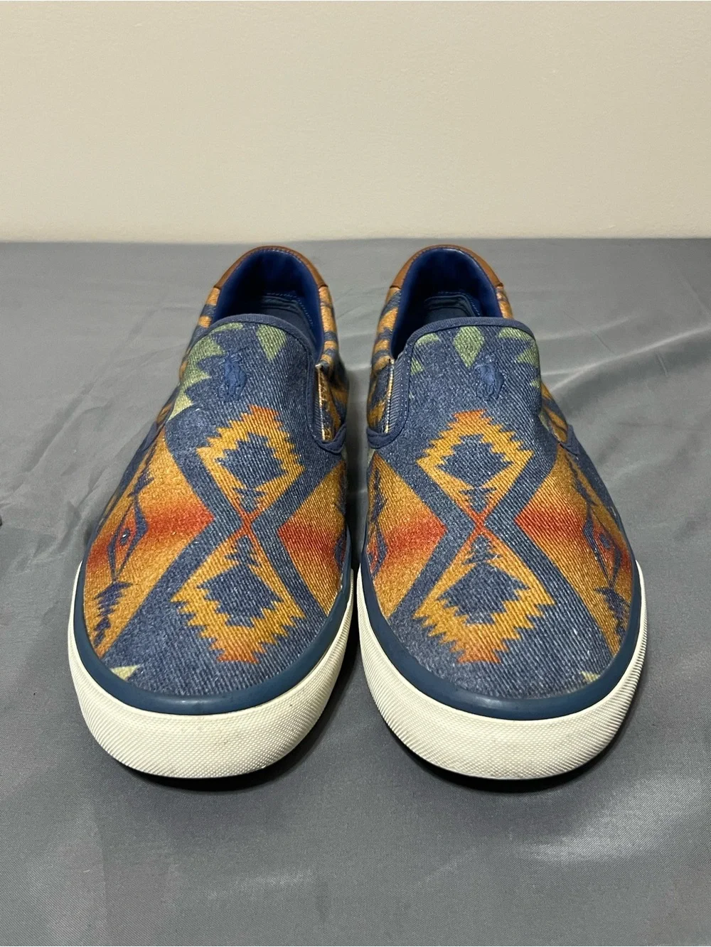 Men's Polo Ralph Lauren Beacon Aztec Sneaker Shoes 12D Rare Vintage Slip On